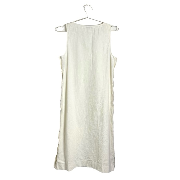 Madewell Linen Cotton Side Button Midi Dress Size M - Picture 6 of 6